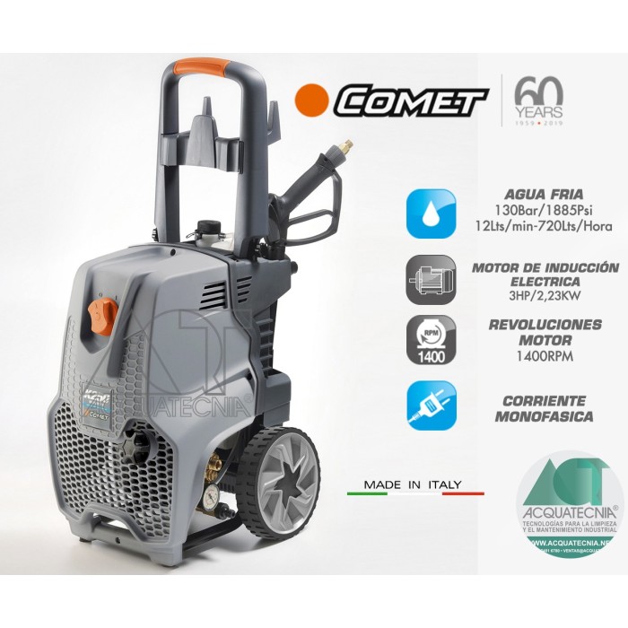 K250 12/130 Comet Hidrolavadora Industrial Monofásica - ACQUATECNIA