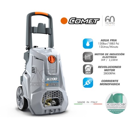 K200 12/130 Comet Hidrolavadora Profesional Monofasica - ACQUATECNIA 2