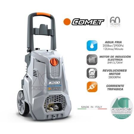 K200 12/200 Comet Hidrolavadora Profesional Trifásica - ACQUATECNIA 2