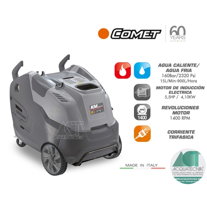 HIDROLAVADORA COMET KF5.15 T CLASSIC TOTAL STOP AGUA CALIENTE TRIFASIC