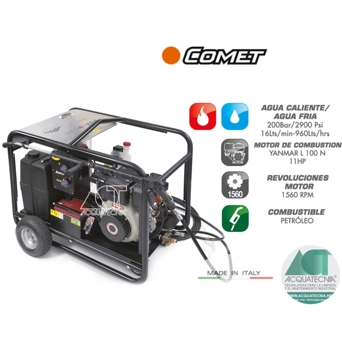 HIDROLAVADORA COMET FDX HC 16/200E DIESEL AUTONOMA AGUA CALIENTE HIDROLAVADORA COMET FDX HC 16/200E DIESEL AUTONOMA AGUA CALIENTE